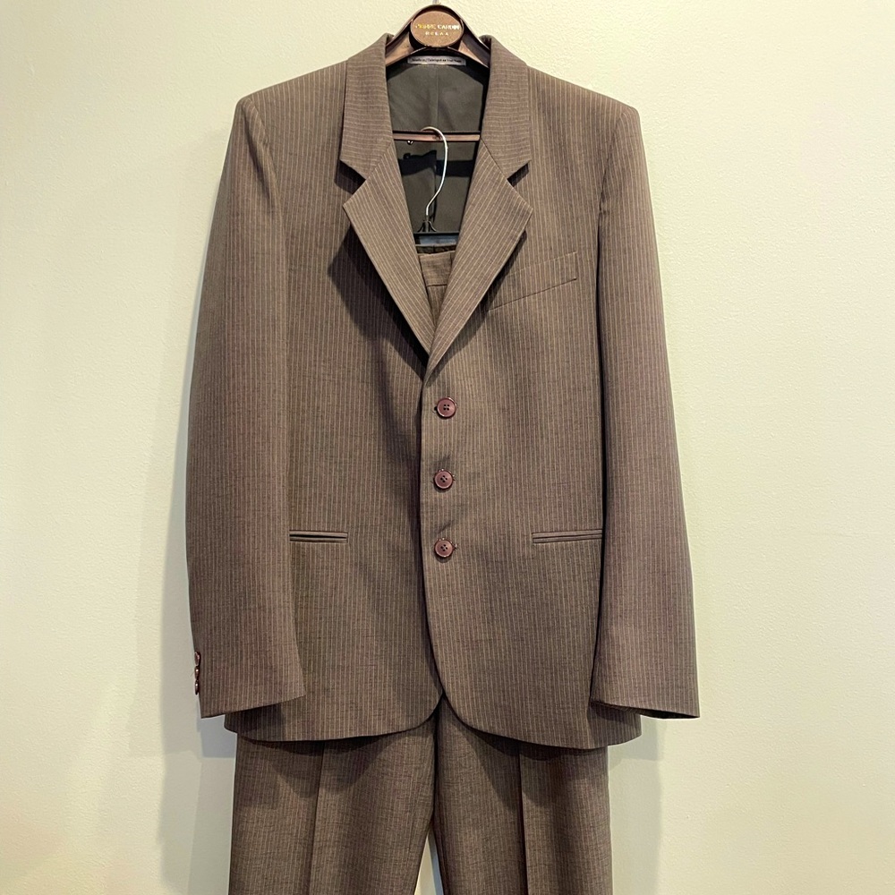 Boys Suit, 18 Slim, Gray w pinstripes
